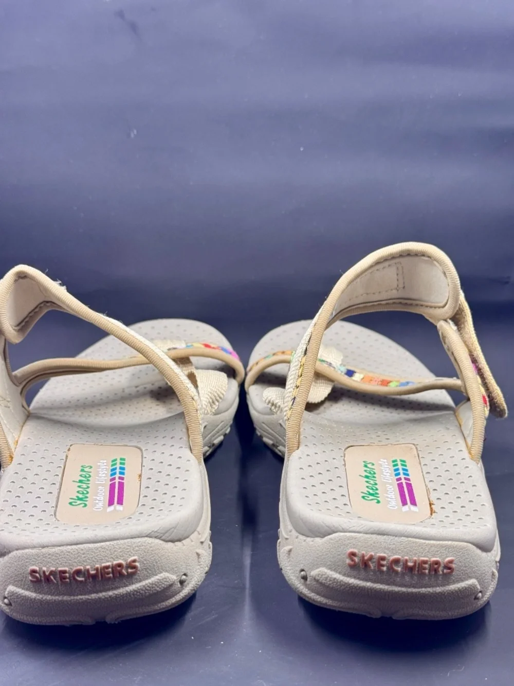 Women's Skechers Size 8 Reggae - Mad Swag - Tan Natural Slide Sandals #41124 - Picture 5 of 10